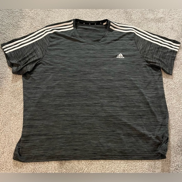 Adidas 3 Stripe Big Man Poly Aeroready Primegreen work out gym Tee T shirt 3XL - Picture 1 of 3